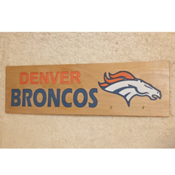 NEW!! Handcrafted Denver Broncos Engraved Wood Sign, 6" (L) x 20" (W) X 0.5" (D) - Picture 8 of 10